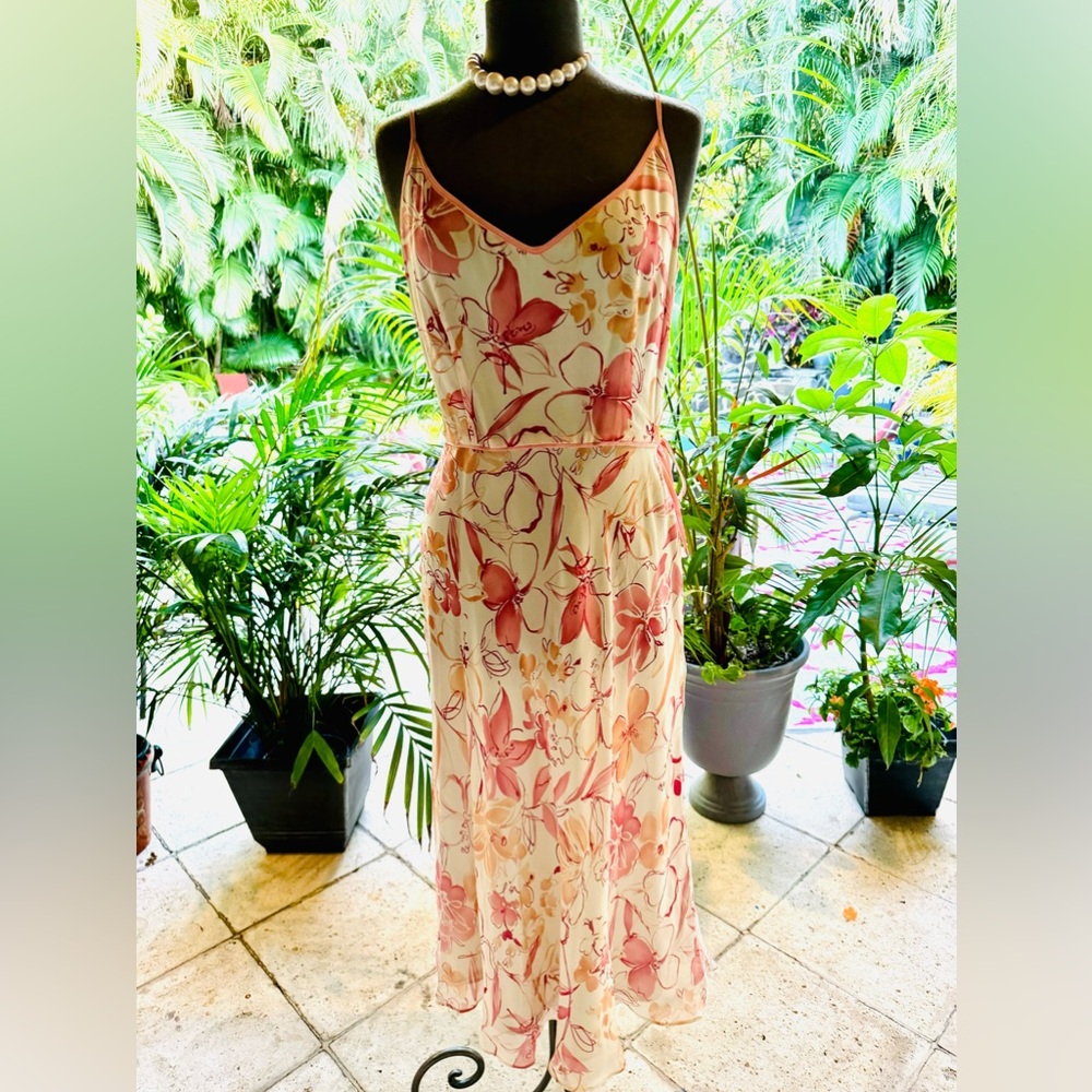 Ann Taylor floral silk dress.